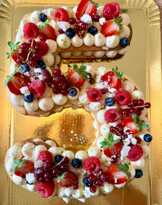Number Cake Vanille, Fruits Rouges